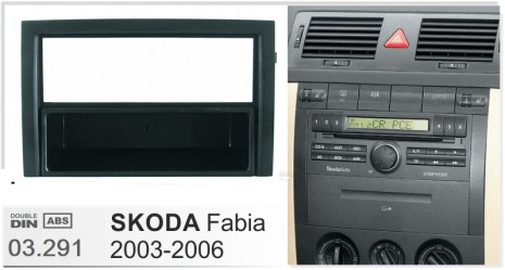 ΠΛΑΙΣΙΟ ΠΡΟΣΘΗΚΗ ΠΡΟΣΟΨΗ ice 1 & 2 DIN για οθόνη ή R/CD SKODA Fabia 2003-2006  03-291----11.460--